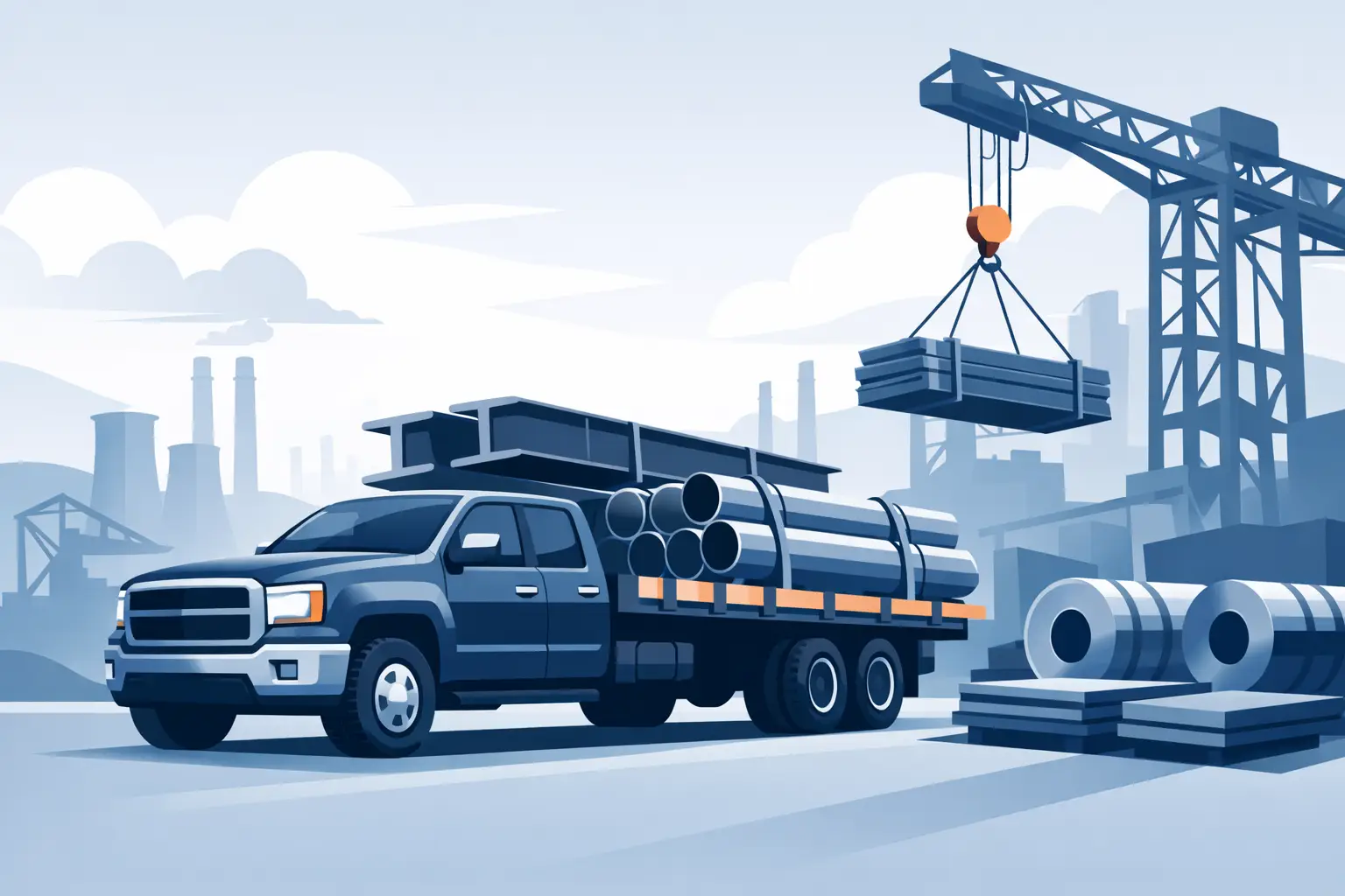 Heavy Pickup for Steel Industry Transport