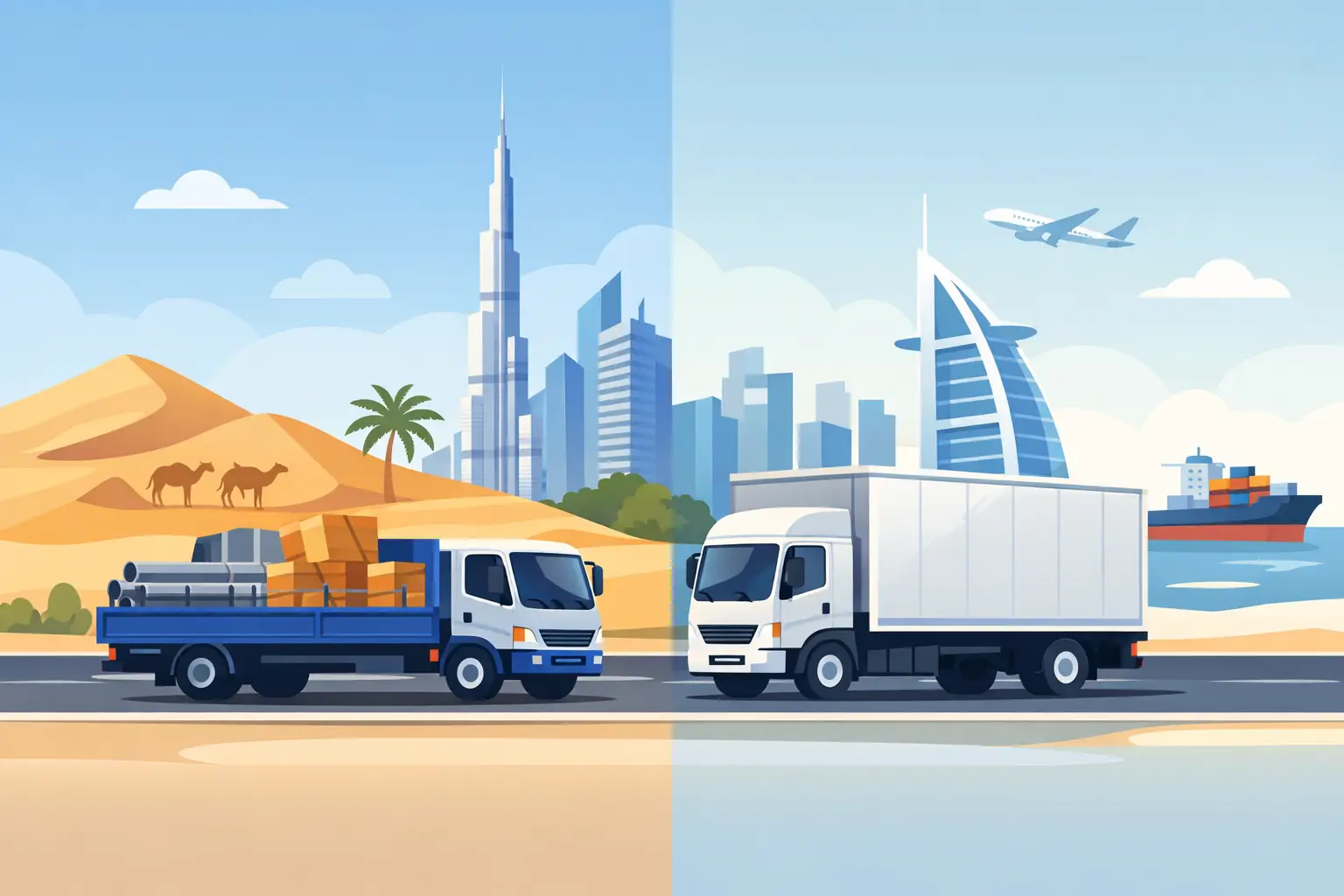 Open Truck vs Closed Truck for UAE Transport